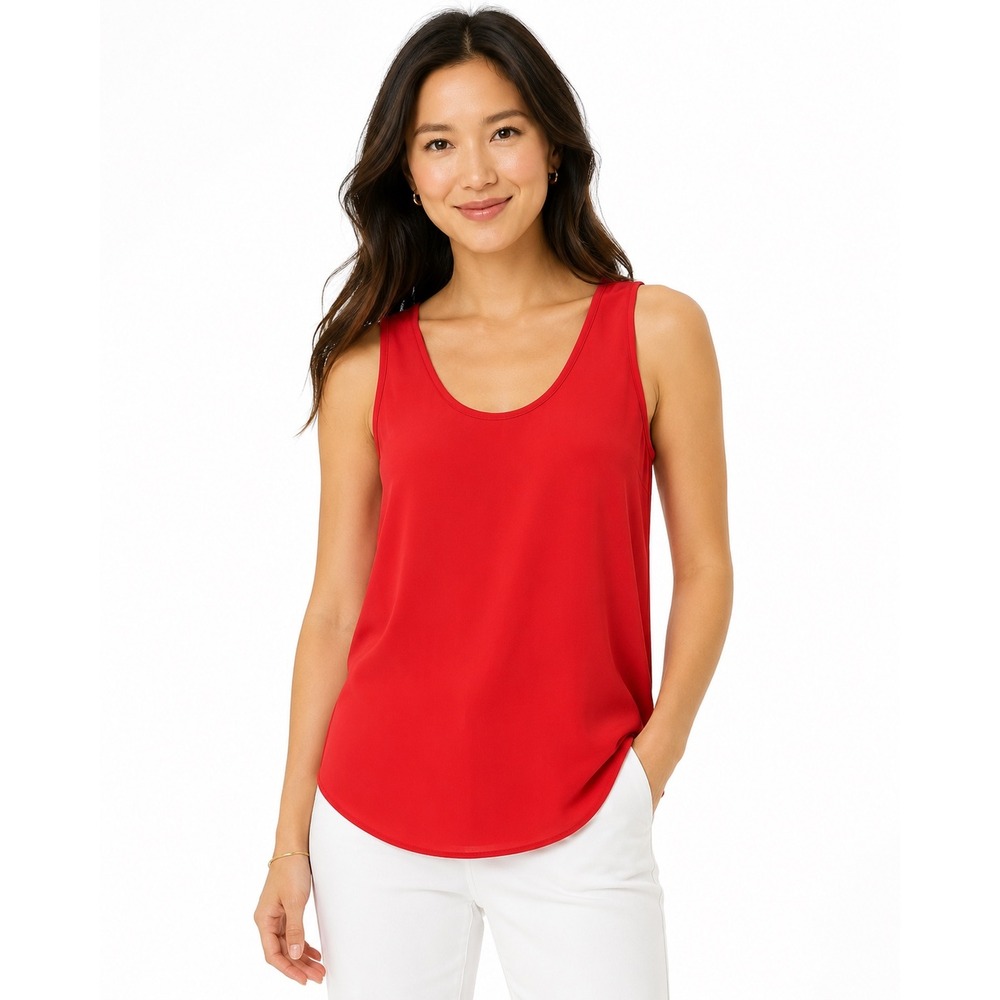J.Crew Womens Red Scoop Neck Tank Top Sleeveless Blouse G4931 Size 00 NWT